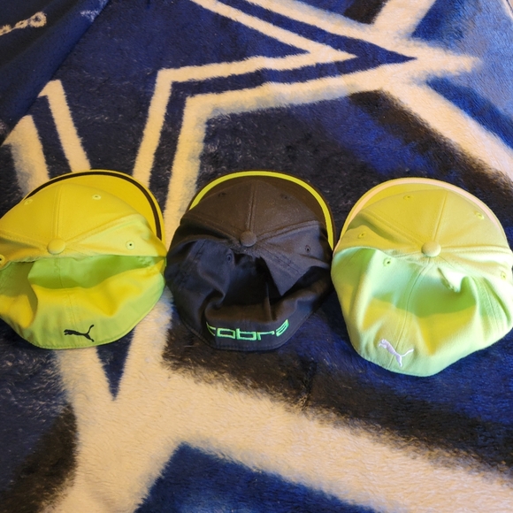 RICKIE FOWLER NEON GREEN AND BLACK MONOLINE HATS SIZE S/M - Picture 2 of 3